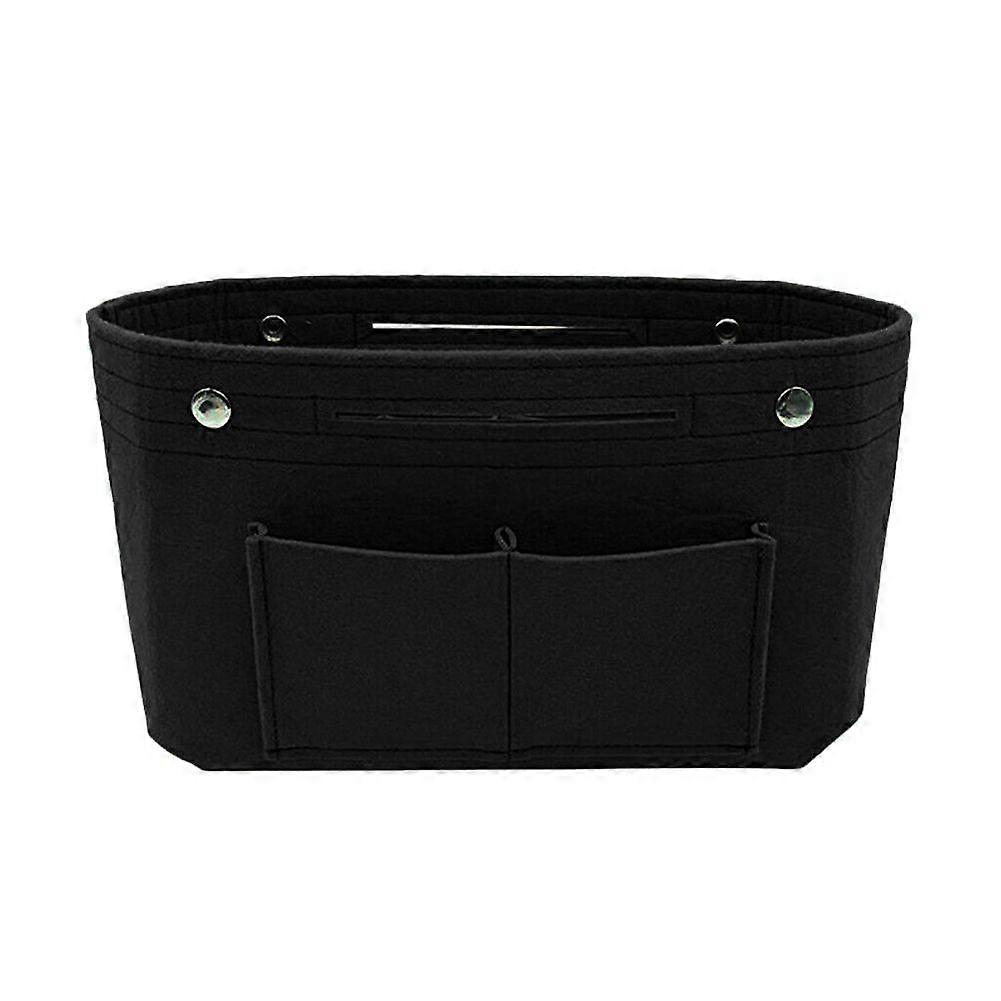 Purse Organizer Felt Insert Bag Organizer Multi Pockets Tote Bag in Bag for Storage Space Expansion Gray