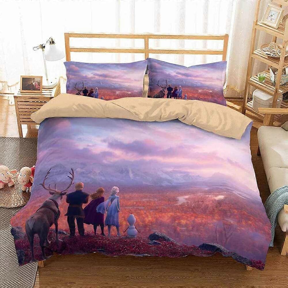 v636 Lençóis Congelados Conjunto de Cama Conjunto de Capa de Edredão Conjunto de Capa de Edredão PILLOWCASE3 Peças (1 Capa de Edredão + 2 Fronhas) y636