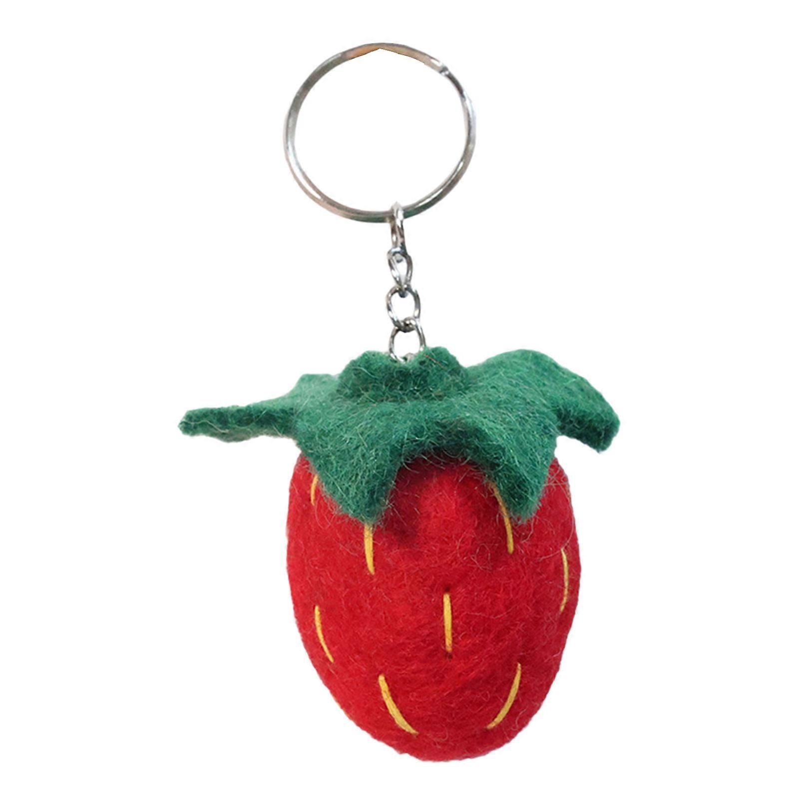Felt Keychain Versatile Charm for Keys and Bags Lightweight 3D Fruit Shape Keyring Pendant Stylish Purse Decoration