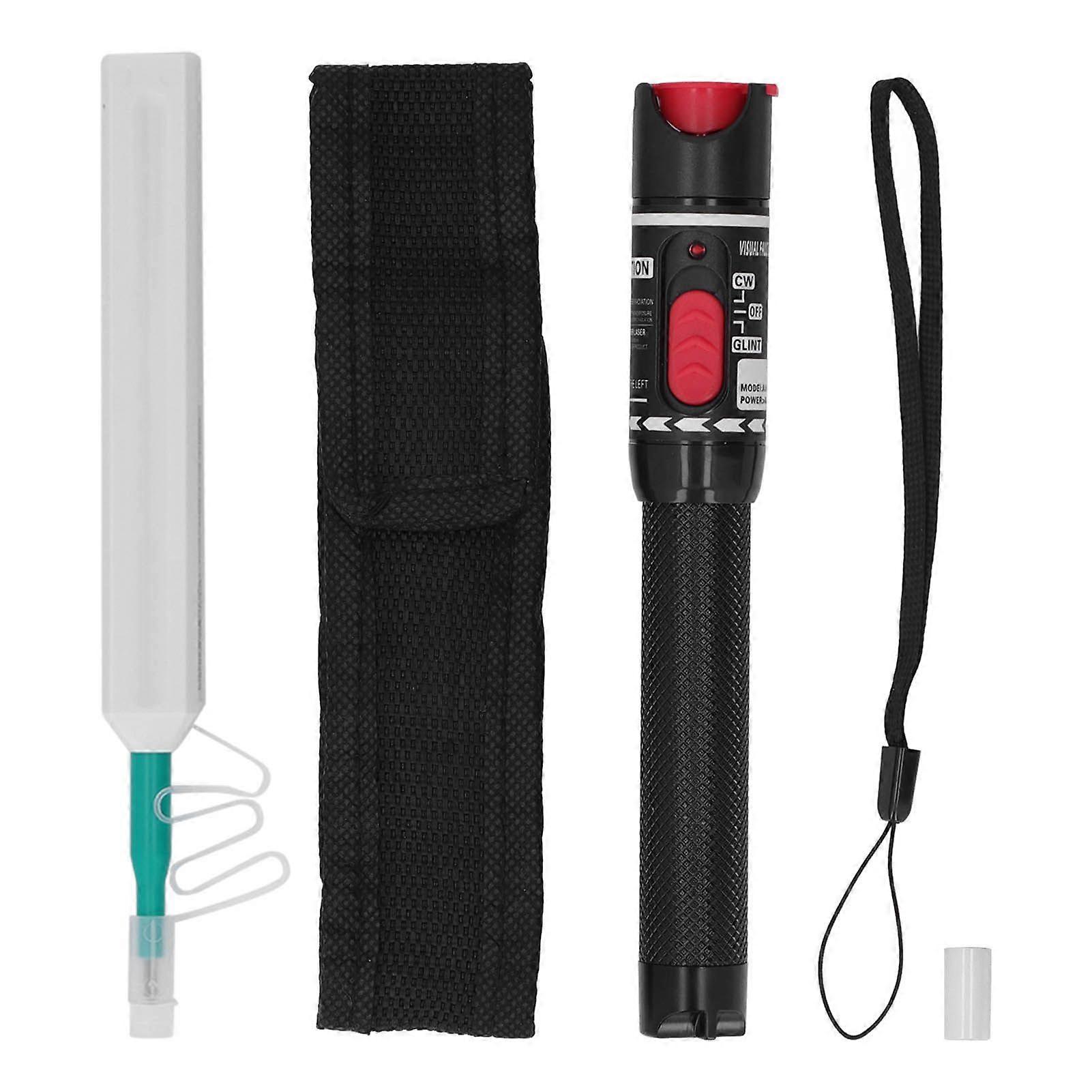 Visual Fault Locator 50km 50mW Optical Fiber Red Light Test Pen Tool with Cleaner for Testing