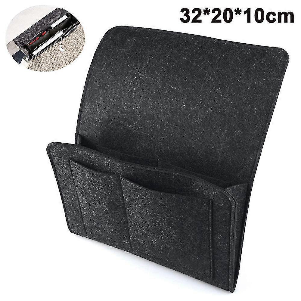 Bedside Sofa Desk Felt Hanging Organizer Bag With 5 Poets For Holds Tv Remotes, Magazine, Books, Cell Phone, Glasses, Ipad,book