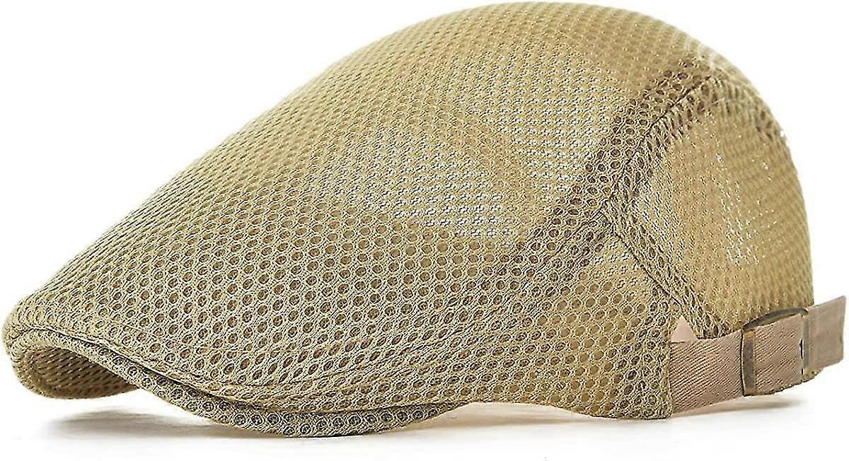 Men Breathable Mesh Summer Hat Adjustable Newsboy Beret Ivy Cap Flat Cap