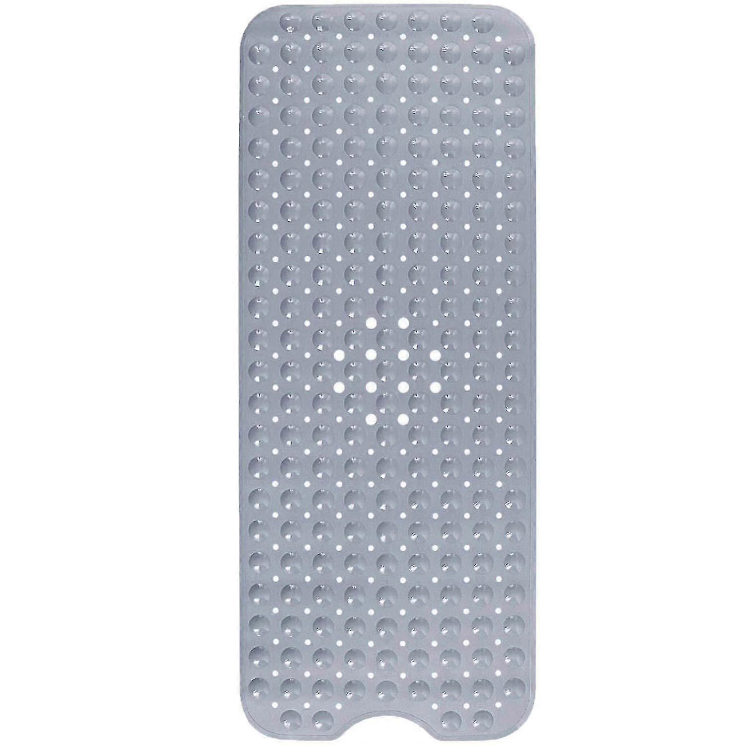Non-slip Bath Mat,100 X 40cm,extra Long Machine Washable,with Suction Cup Pvc Material(grey)