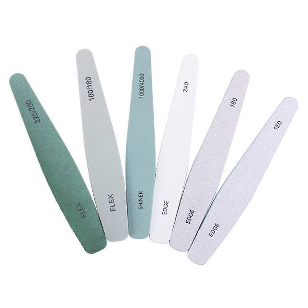 6pcs/box Mixed Combination Nail Files Double Sided Nail Files Buffing EVA Strip Polishing Nail File