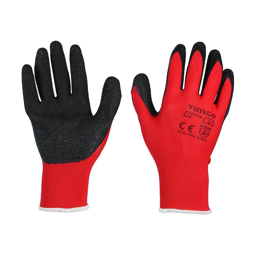 TIMCo Light Grip Gloves Crinkle Latex Coated Polyester Size Large