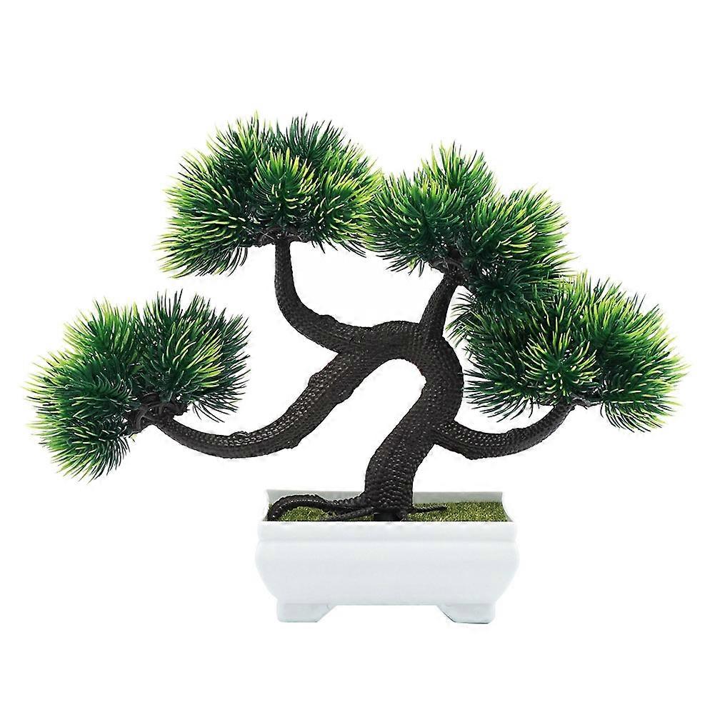 Künstliche Topfpflanze Dekor Simulation Bonsai Baum Kiefer Topf für Home Office (Grün)