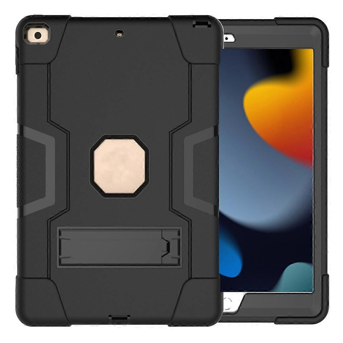 Étui combiné en silicone + PC de couleur contrastée avec support pour iPad 10.2