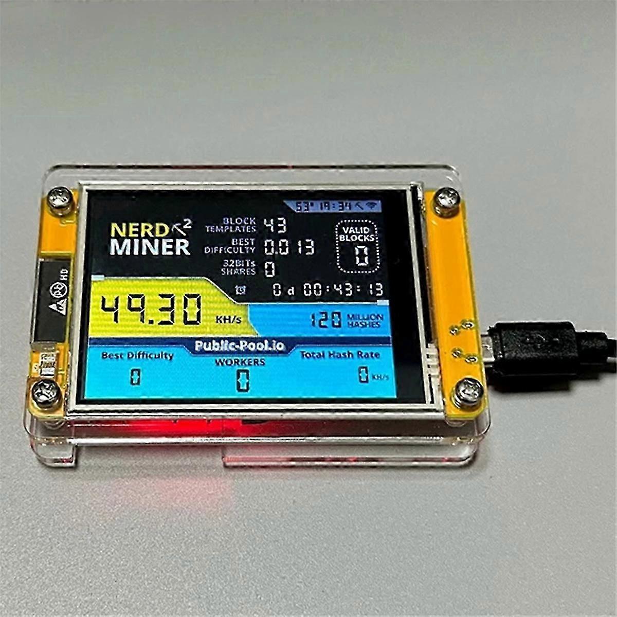 New Nerdminer V3 2.8-Inch BTC Solo Lottery Nerd Miner Crypto Solo Mining  Machine