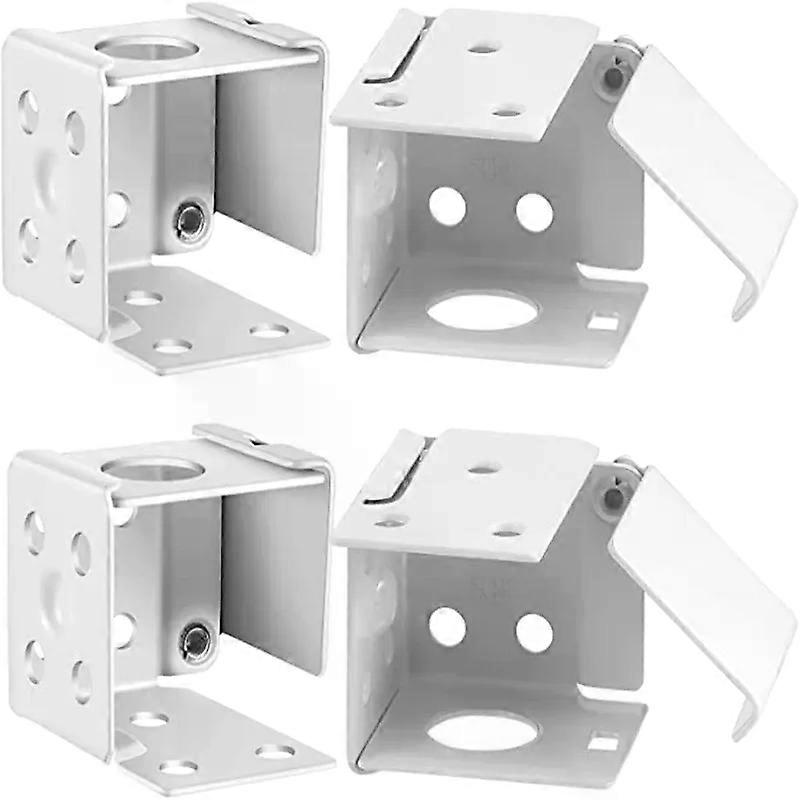 4 Pieces White Blind Brackets Low Profile Box Mounting Bracket for Window Blinds (1 x 1 Inch)