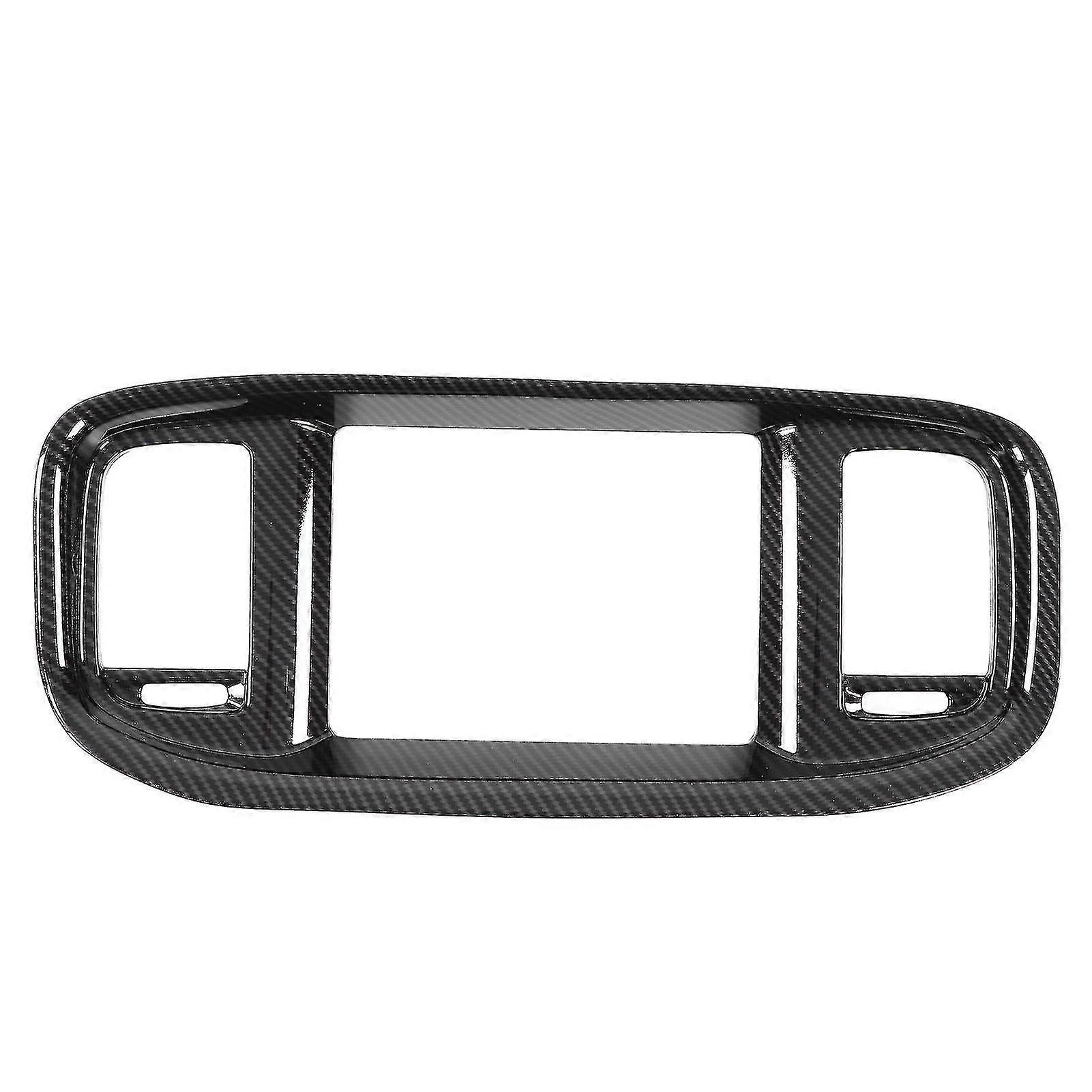 Carbon Fiber Style Dvd Navigation Screen Frame Cover Trim Replacement For Dodge Charger 2015+