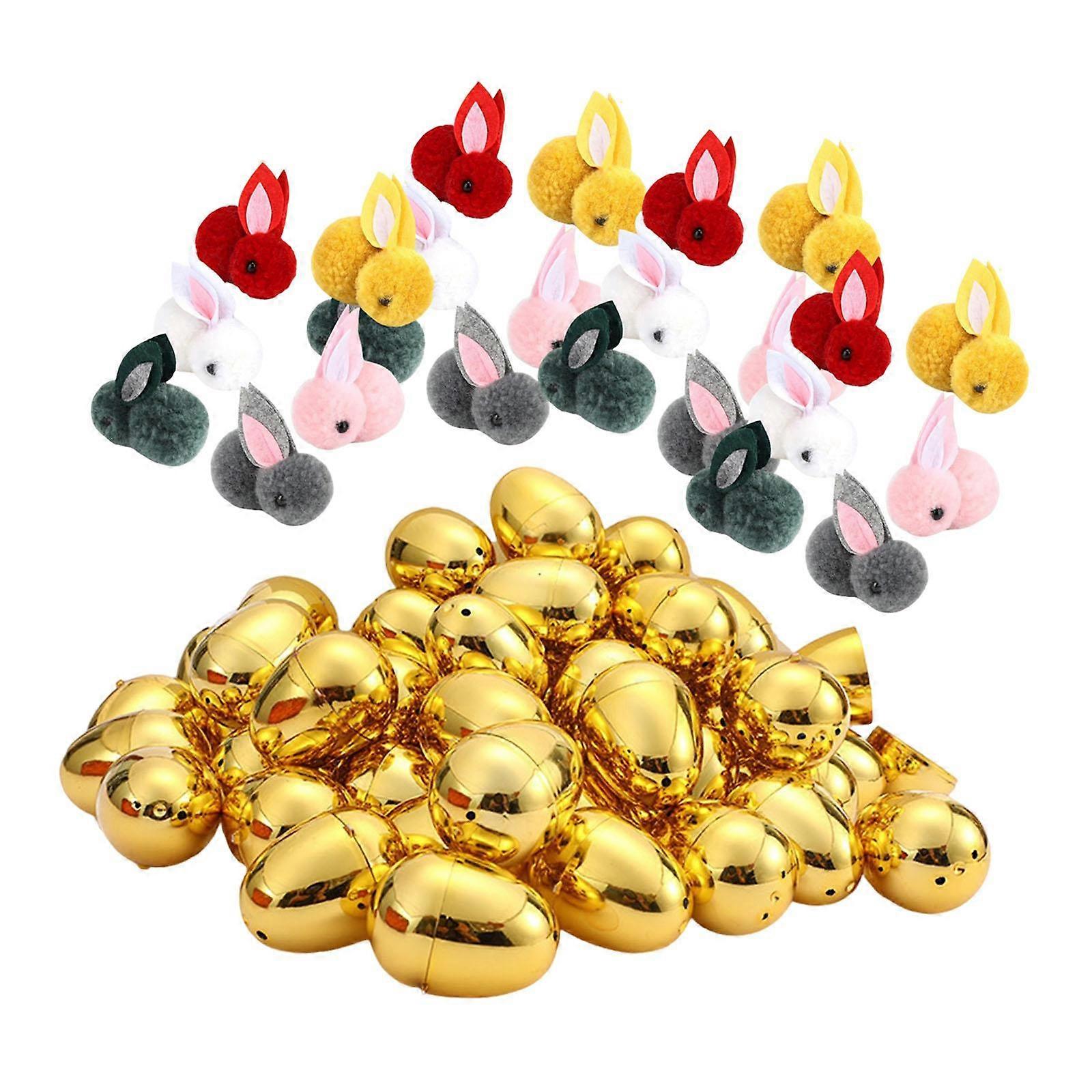 Golden Easter Eggs Basket Stuffers Toys Empty Easter Eggs for Hunt Easter
