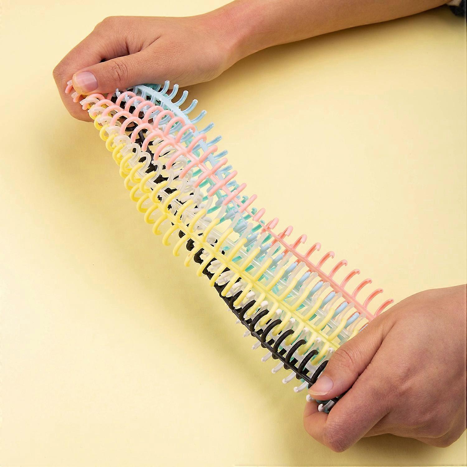 KW-trio 10pcs Plastic 30-Hole Loose Leaf Binders Ring Binding Spines Combs 85 Sheets Capacity for DI