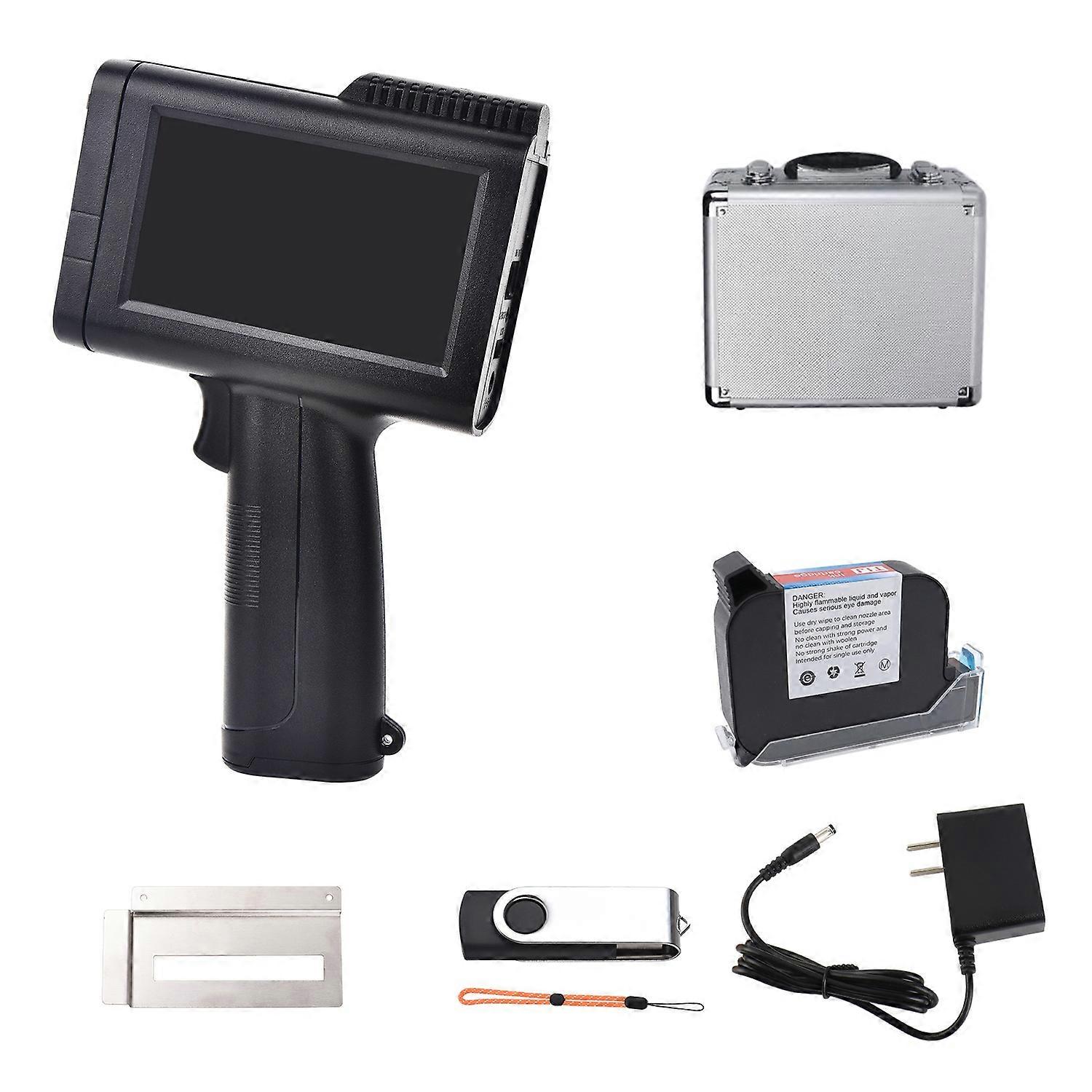 Handheld Inkjet Printer 600DPI HD Portable Intelligent Barcode Printer with 4.3in Touchscreen for Wo