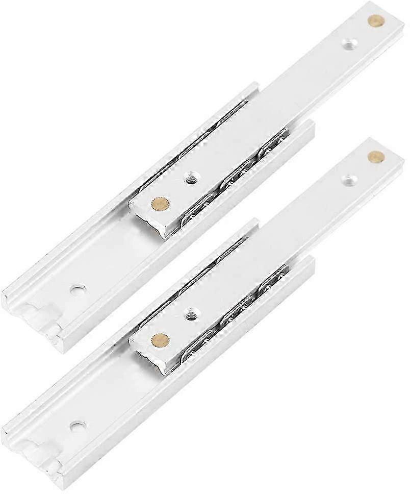 2pcs Aluminum Alloy Heavy Duty Ball Bearing Drawer Slides Durable Telescopic Rail Smooth Slide for Cabinet Drawer(100mm)