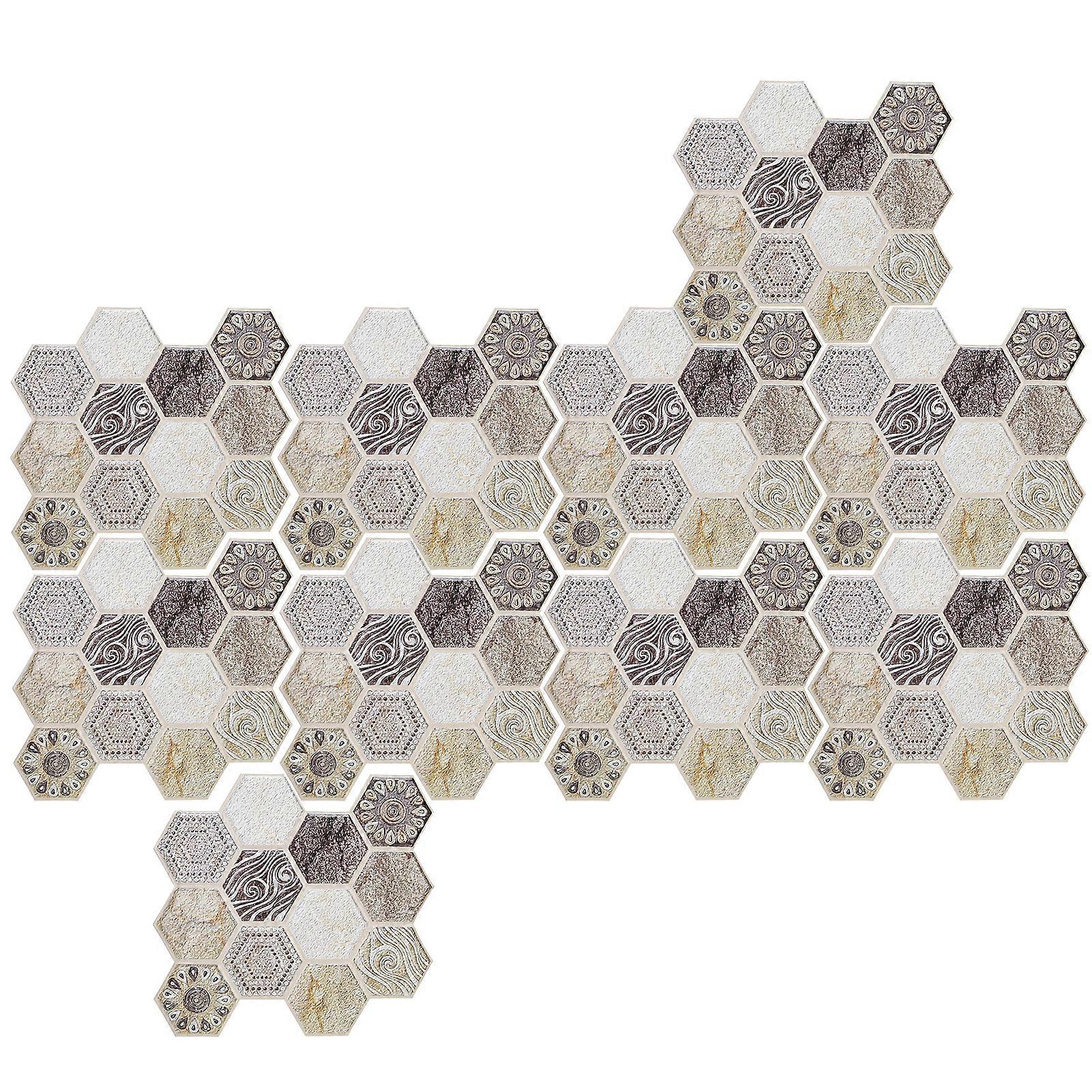 10Pcs PVC Self Adhesive Wall Decals Tile Stickers for Home Decoration, Removable Waterproof Background Art