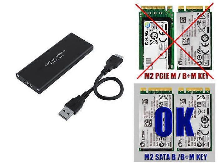 External enclosure - KALEA-INFORMATIQUE - M.2 SATA - USB 3.0 - Black - 5 Gb/s