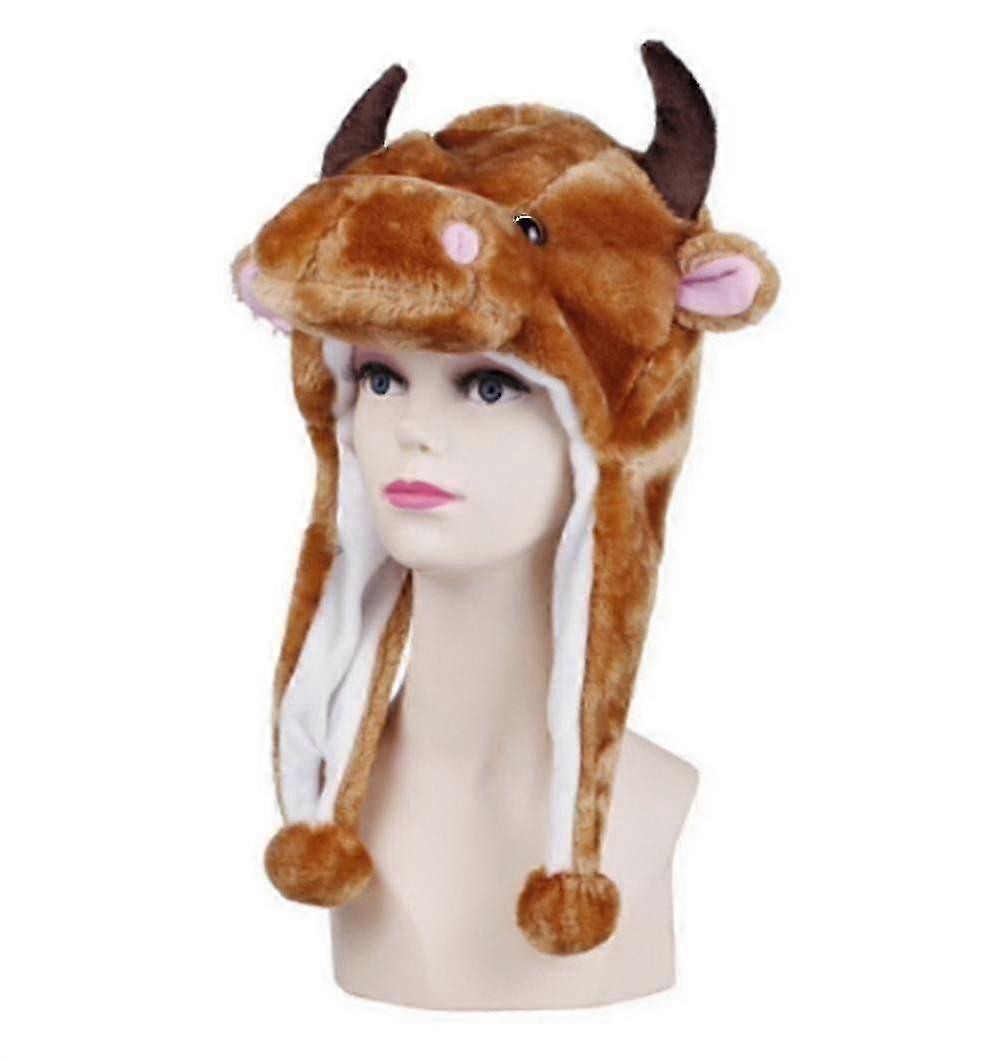 Plush Fun Animal Hats One Size Cap Polyester With Fleece Lining (XIATIAN)