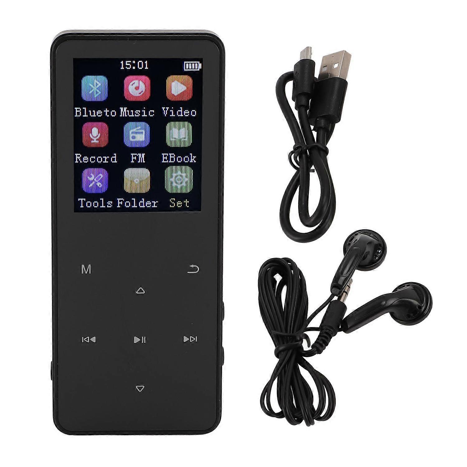 Bluetooth MP3 Player 1.8inch Touchscreen Built In Speaker Support 128GB Memory Card Shuffle Single L