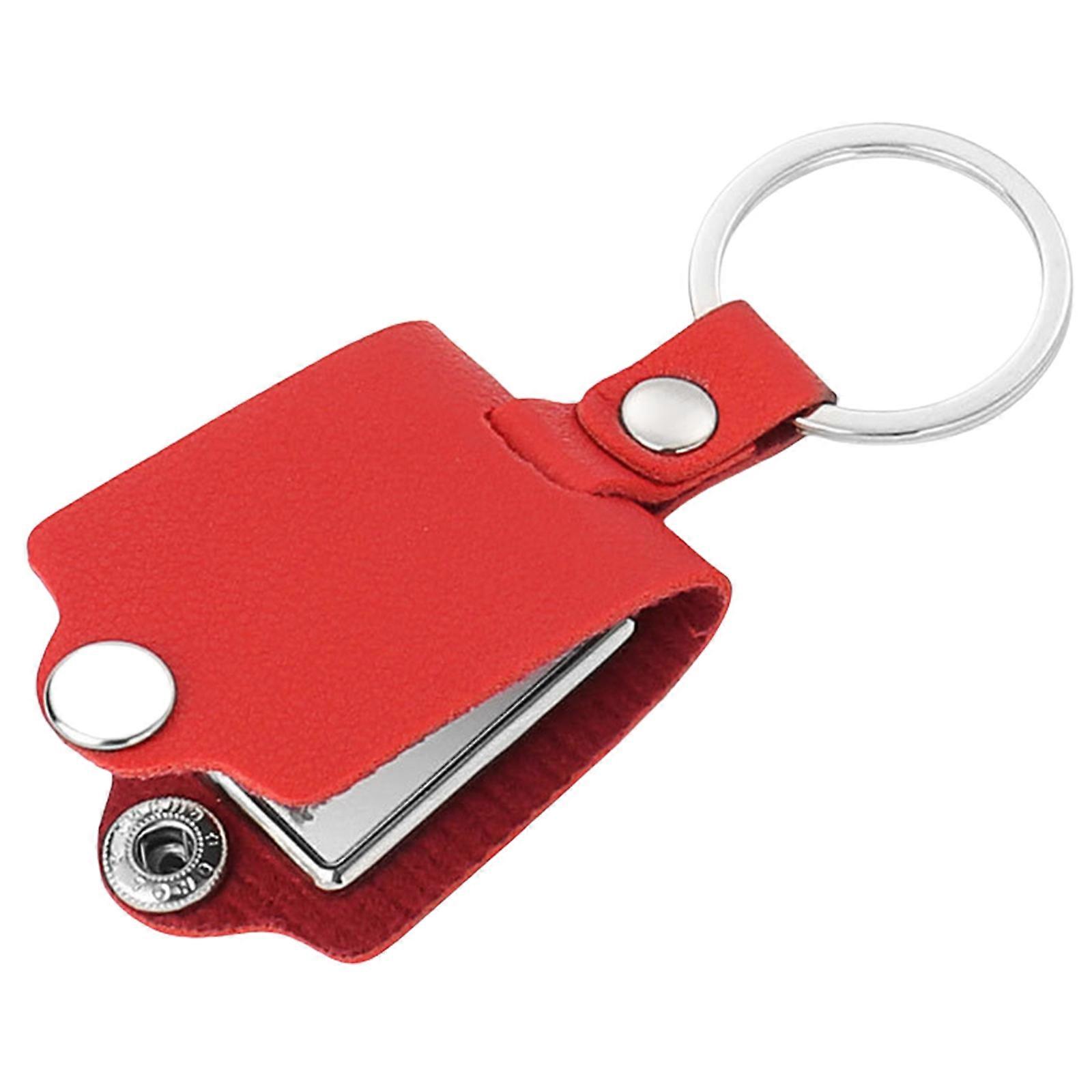 Pack of 12 Photo Keychain Leather Case Keychain Unique Picture Holder Accessory Empty Photo Keyring for Various Occasion Red