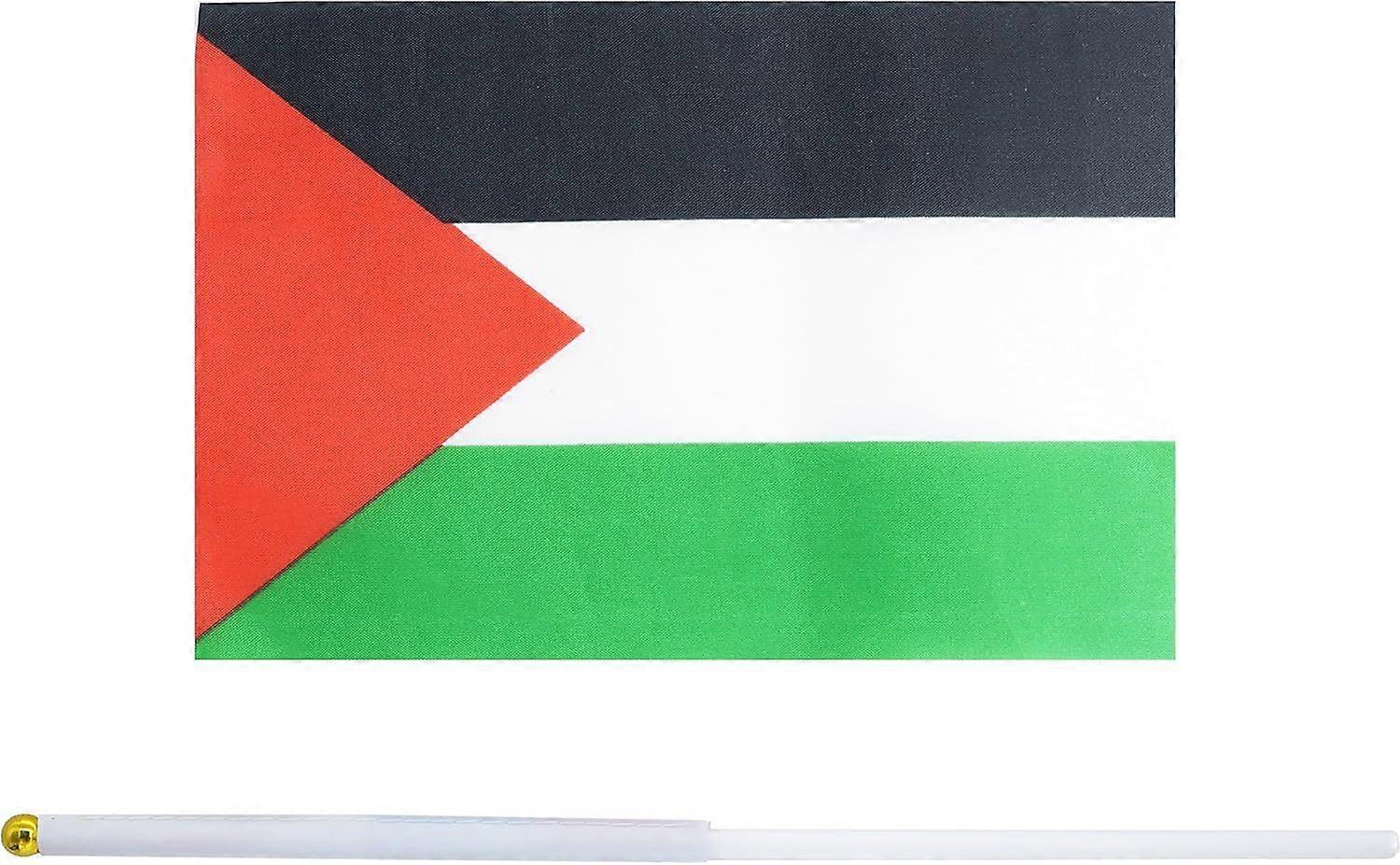 100 Pcs Hand Held Small Mini Flag Palestine Flag Palestinian Flag Stick Flag Round Top National Country Flags, Party Decorations