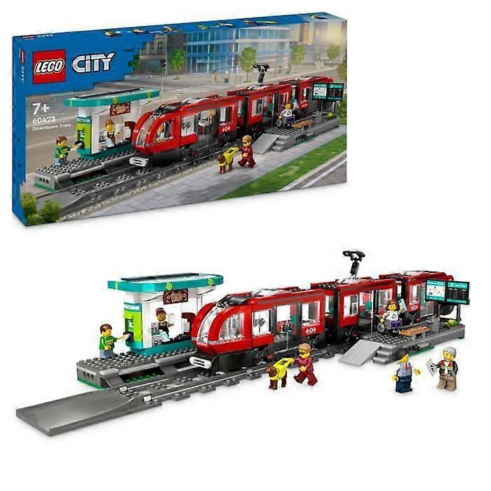 LEGO® City 60423 Downtown Tram and Station Vehicle for Kids Aged 7 and Up