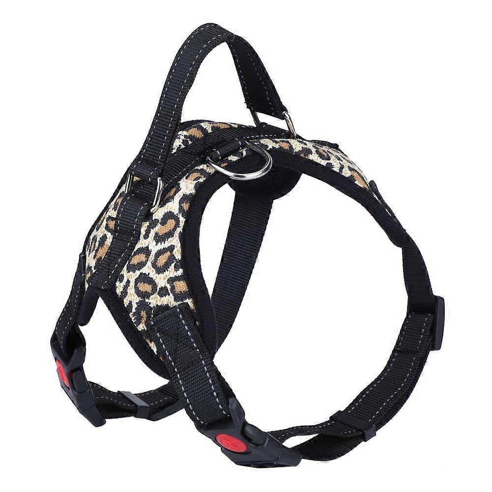 Adjustable Leopard Strap Harness Lead Collar for Large Dogs and Cats - Nylon Belt Rope, Comfortable & Durable