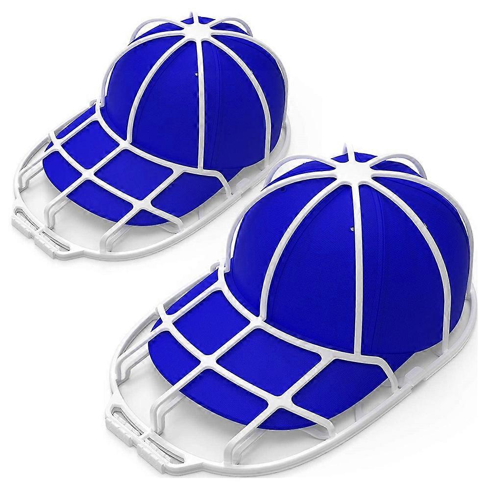 2Pcs/Set Baseball Hat Washer Cap Washer PP Frame Cage Hat Protector Rack-White