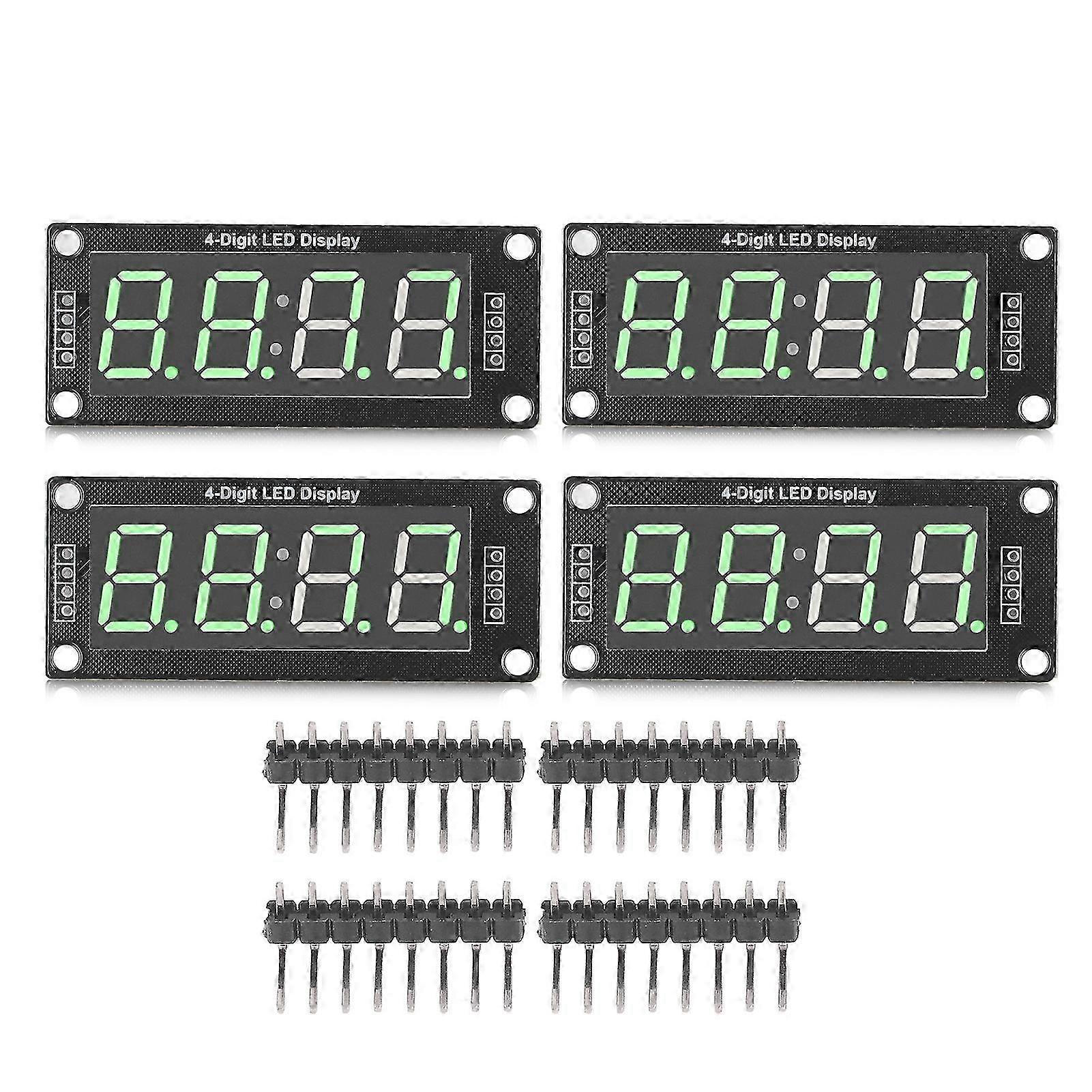 4 Set 4 Digit Digital Tube LED Display Board 7 Segments Clock Module TM1637 0.56in Green MRA041A