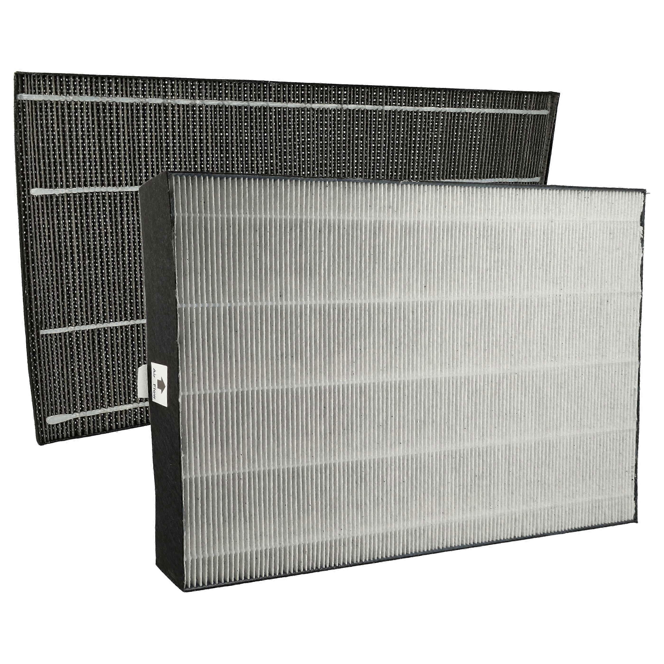 vhbw 2-delige filterset compatibel met Sharp KC-A60EUW luchtreiniger - actief koolfilter, HEPA-filter