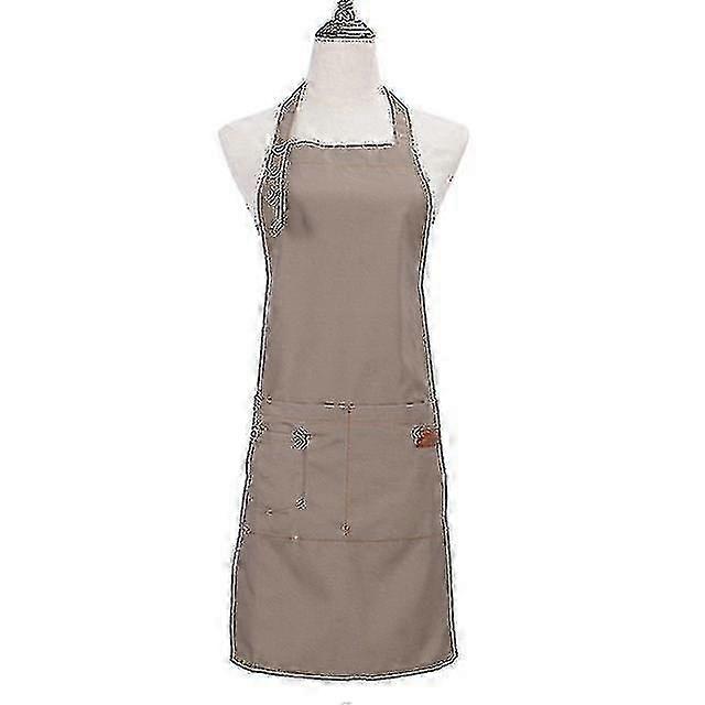 Adjustable Kitchen Bib with Canvas Work Apron for Unisex Use