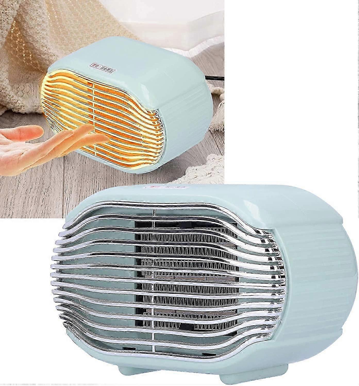 Fan Heater, 800W Mini Electric Winter Heaters Fast Energy Saving Portable Heater, Ideal for Office, Home 220V EU(Green)