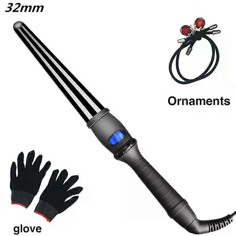 LCD  curlers conical curling iron single tube ceramic glaze pear flower cone electric hair curly hair