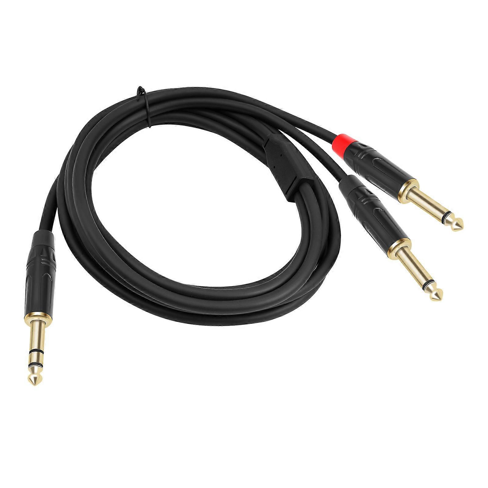 1/4inch 6.35mm Stereos to Two Mono Insert Y Splitter Cable for Effects Processors and Sound Systems