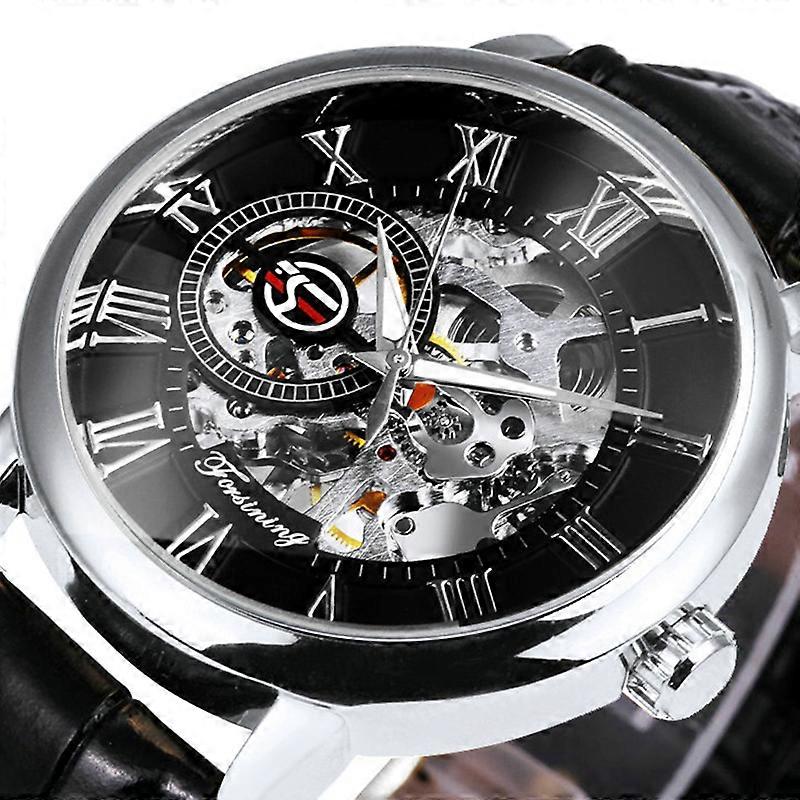 Forsining Transparent Skeleton Luminous Hands Vintage Men Mechanical Watch