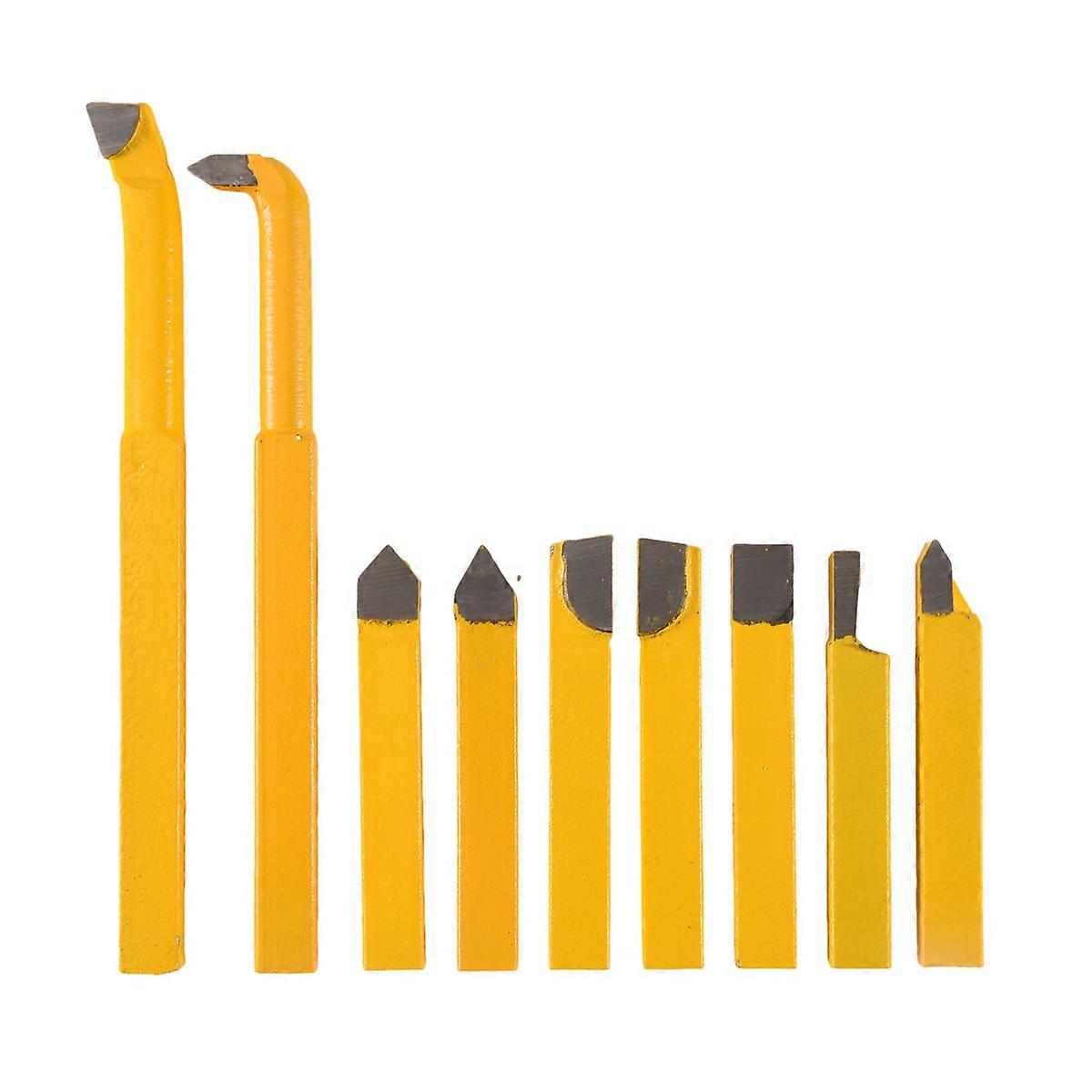 9pcs/Set YW1 Carbide Brazed Tip Tipped Lathe Cutter Tools 8x8mm Shank High Hardness Turning Milling 