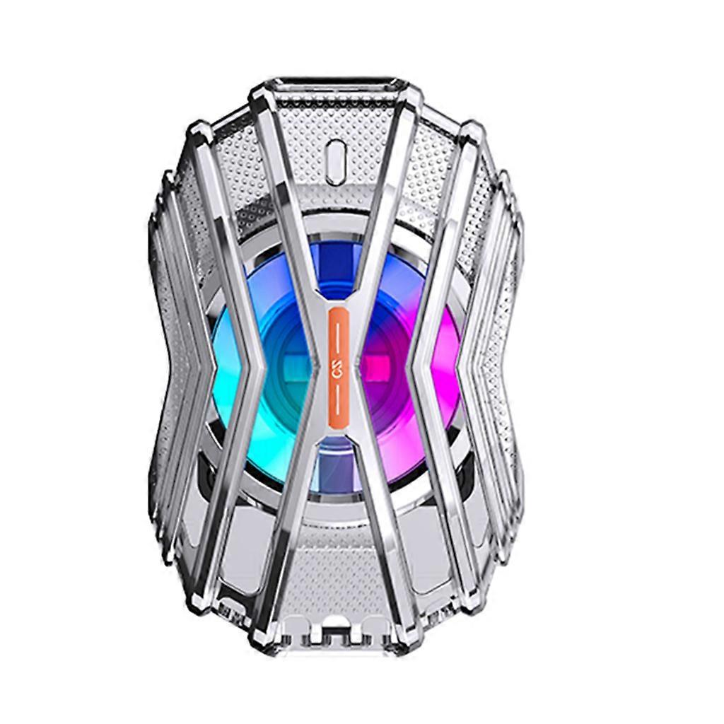 Cell Phone Heat Radiator Cooler Fan, 2 in 1 Portable Ice Porcelain Heatsink Suitable for Phones within 8.8cm/3.4" Width Silver