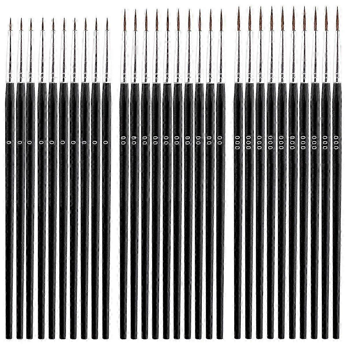 60pcs Detail Paint Brushes, Fine Tip Paint Brush with 3 Sizes 0 00 000 Mini Tiny Miniature Fine Pai