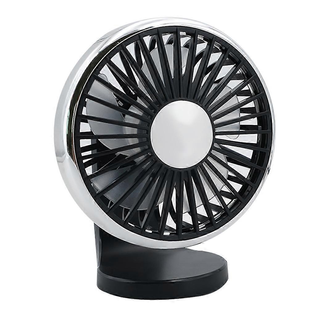 USB Powered 3-Speed Car Air Cooling Fan with LED Light for SUV Vehicles Home Silver