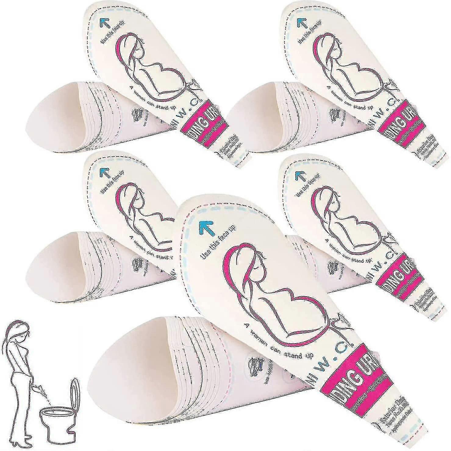 60 pcs μίας χρήσης γυναικεία συσκευή ούρησης, pee χοάνη για τις γυναίκες φορητή θηλυκή ουρητηρική χοάνη