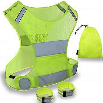 Equipamento de segurança refletivo para caminhantes, colete refletivo para corrida com alta visibilidade de 360º, perfeito para ciclismo e corrida noturnos.