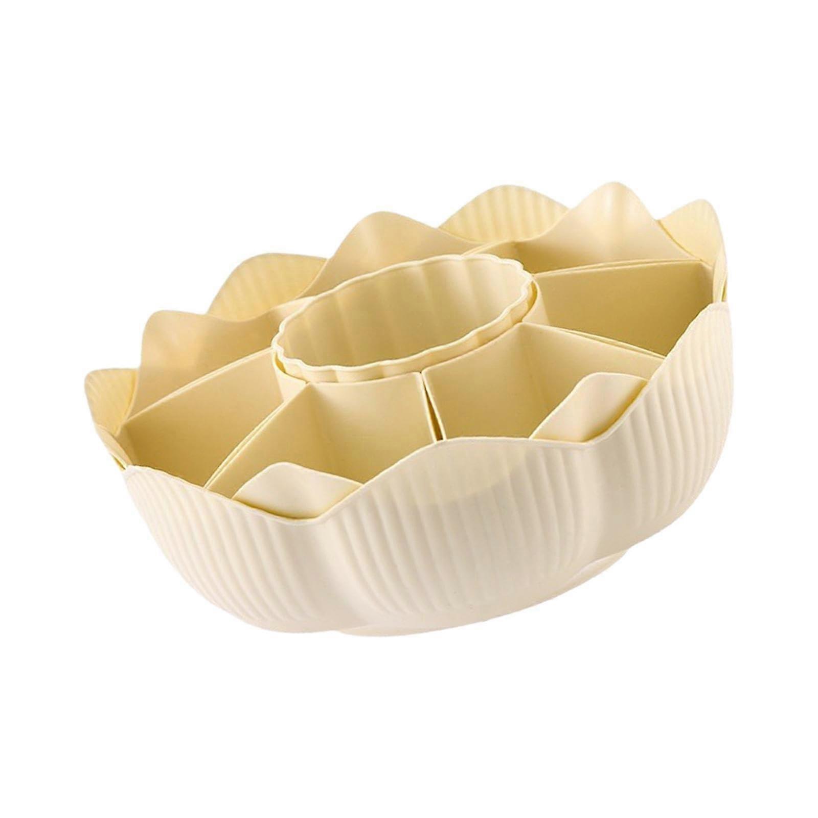 Divided Serving Dishes 8 Compartments 360° Rotating Platter for Restaurant Camping Picnic Durable Plastic Design