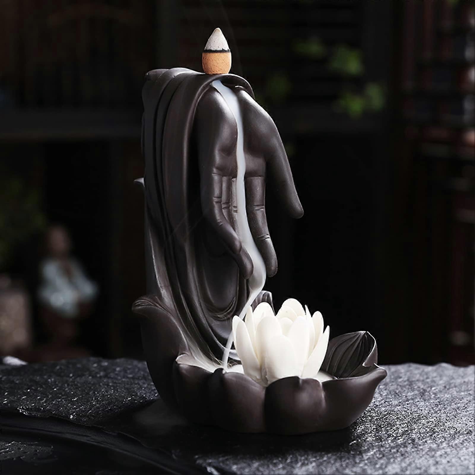 Incense Burner, Ceramic Backflow Incense Holder, Waterfall Design, Classic Elegant Aromatherapy Decor for Indoor Use