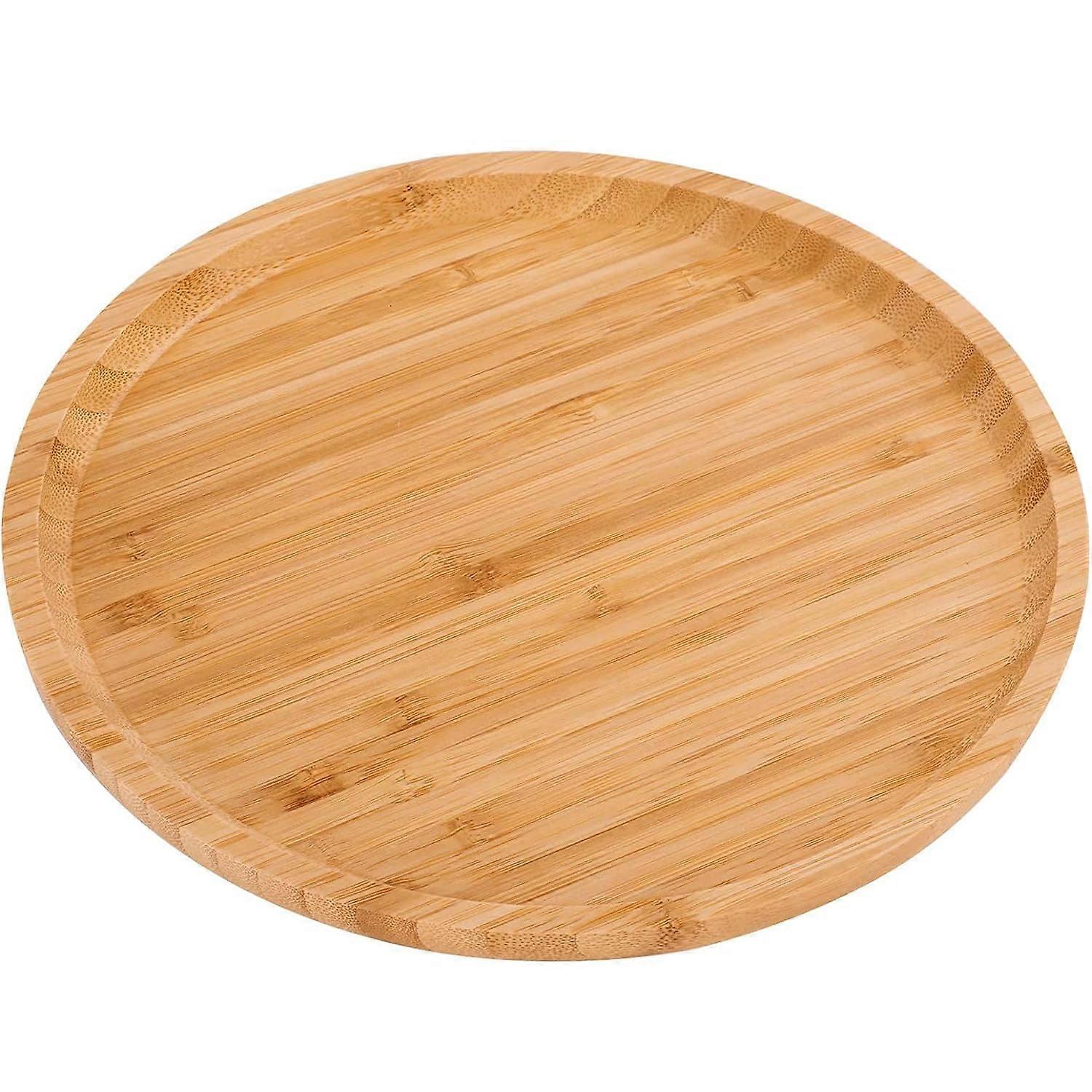 2 Pack Round Bamboo Tray for Home Use