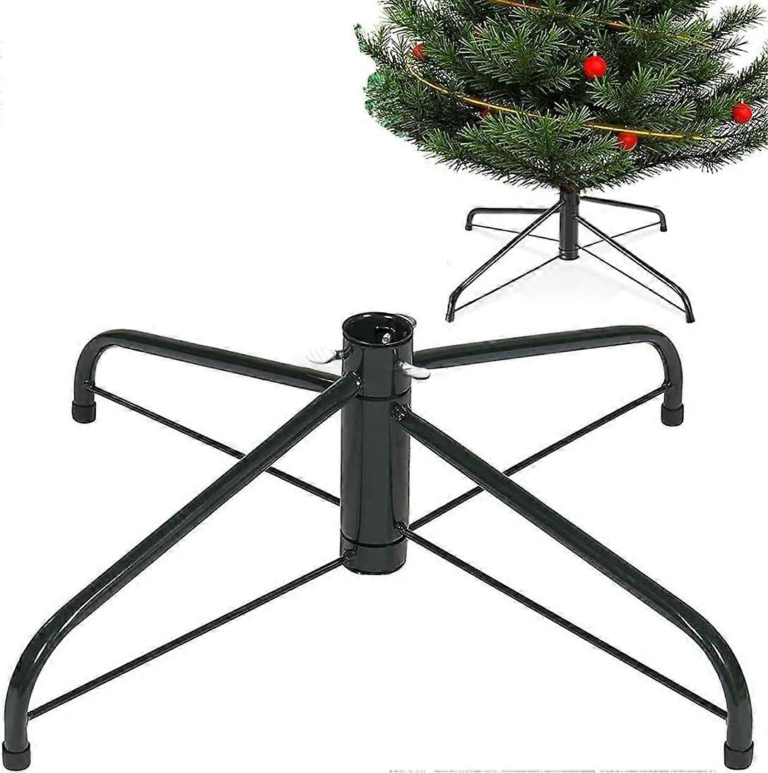 20 Inches Christmas Tree Stand for Artificial Trees, Metal Base Holder for 3-10 Ft Trees with 0.5-1.25 Inch Pole, Folding Design