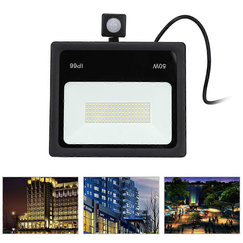 Thin 50W LED Induction Floodlight 23x5.5x24cm Warm White 3000K
