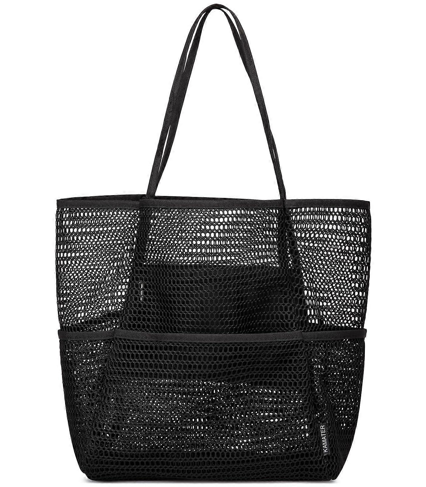 X-Large Mesh Beach Bag-Jump and Zipper Sand GrobProse, Fast Founding Beach Tote for Holiday Foundations