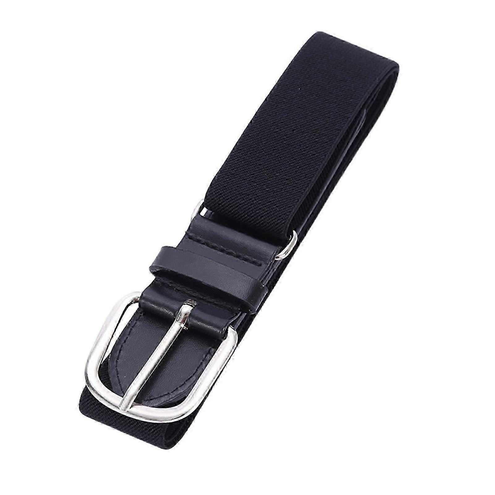 Elastiskt baseboll-softbollbälte för tonåringar, justerbar längd, legeringsspänne, enfärgat, konstläderbälte