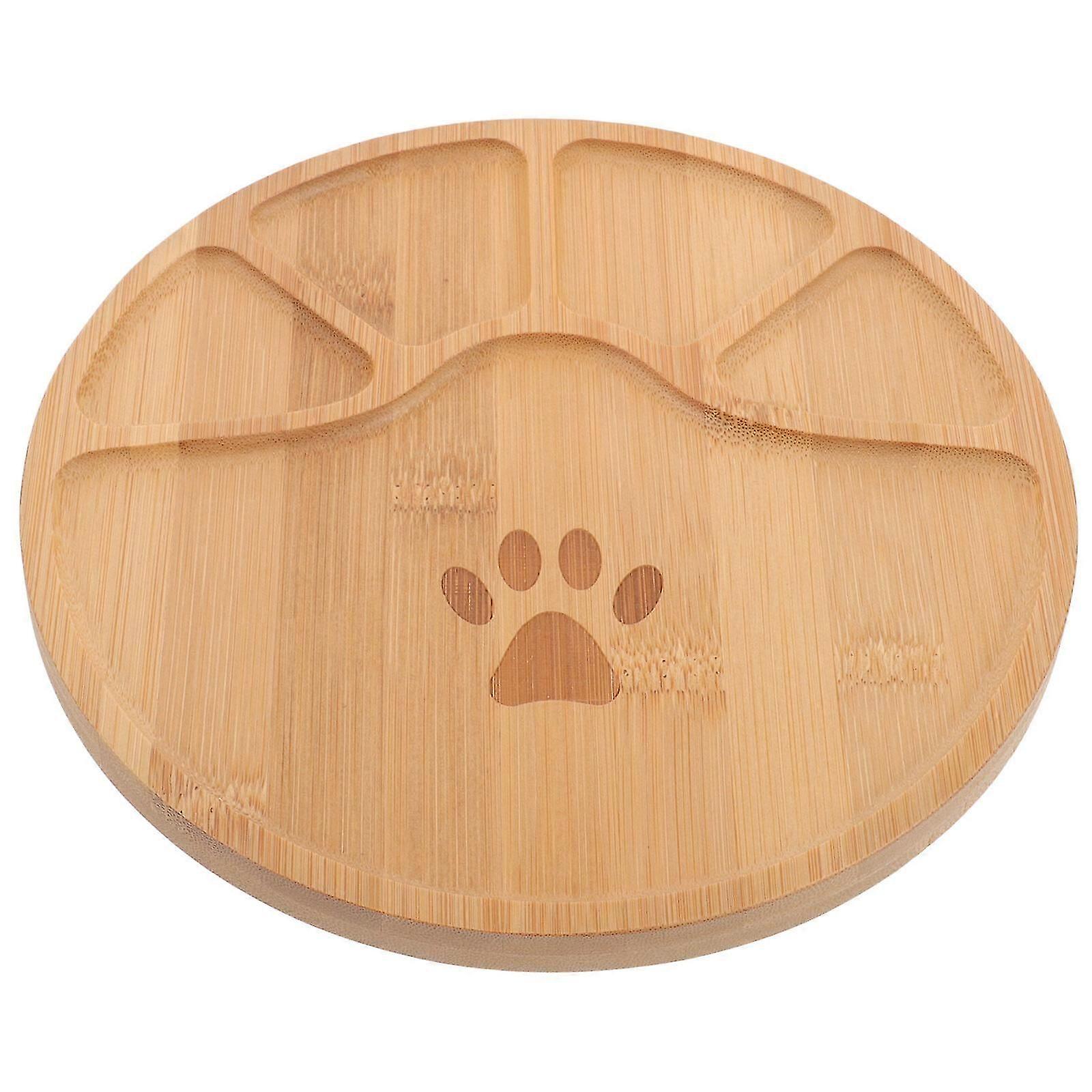 Wood Plate Snack Plate Compartment Snack Tray Multi-grid Biscuits Severing Plate