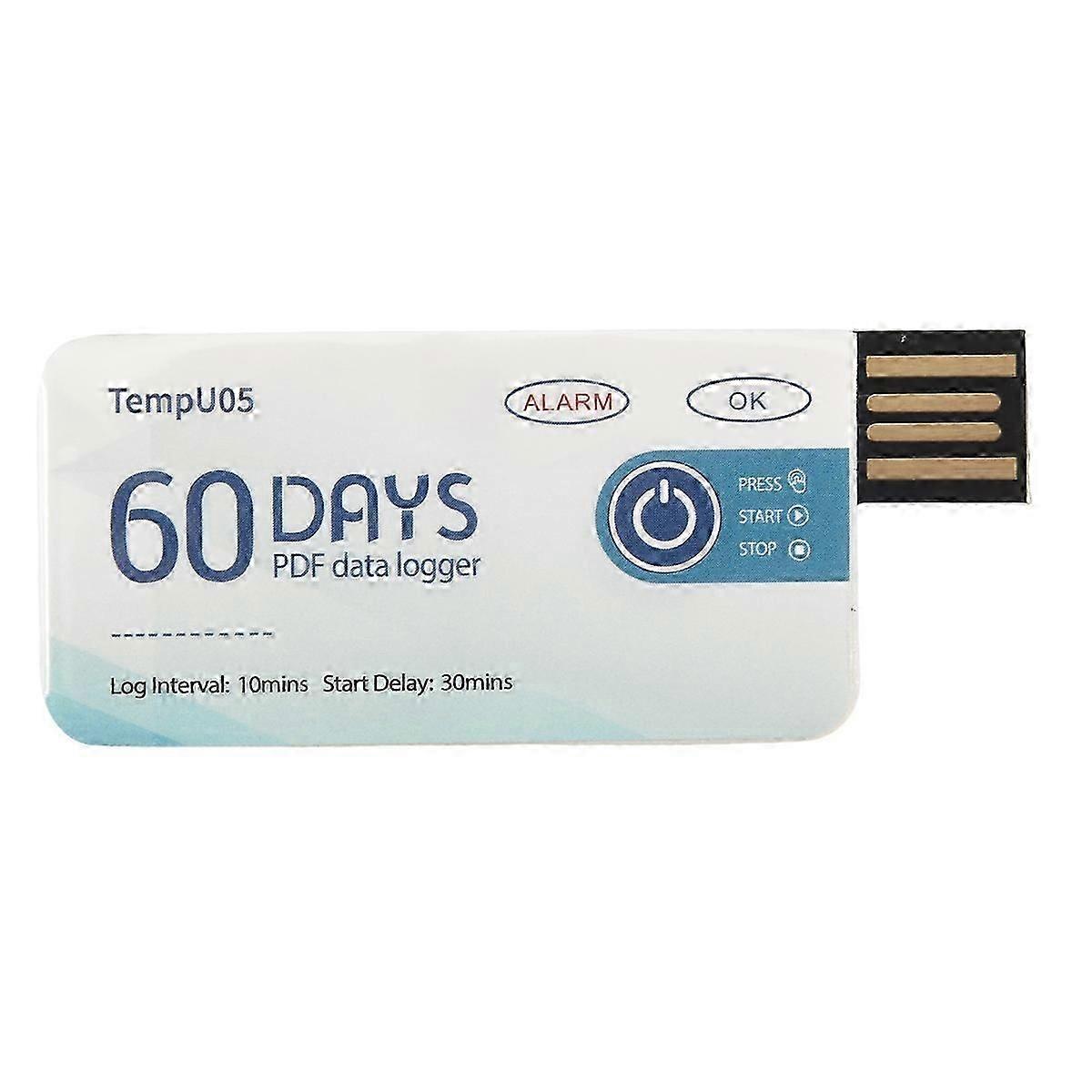 Temperature Data Logger TempU05 60 Days PDF Report Temperature Recorder Single Use USB Temperature R