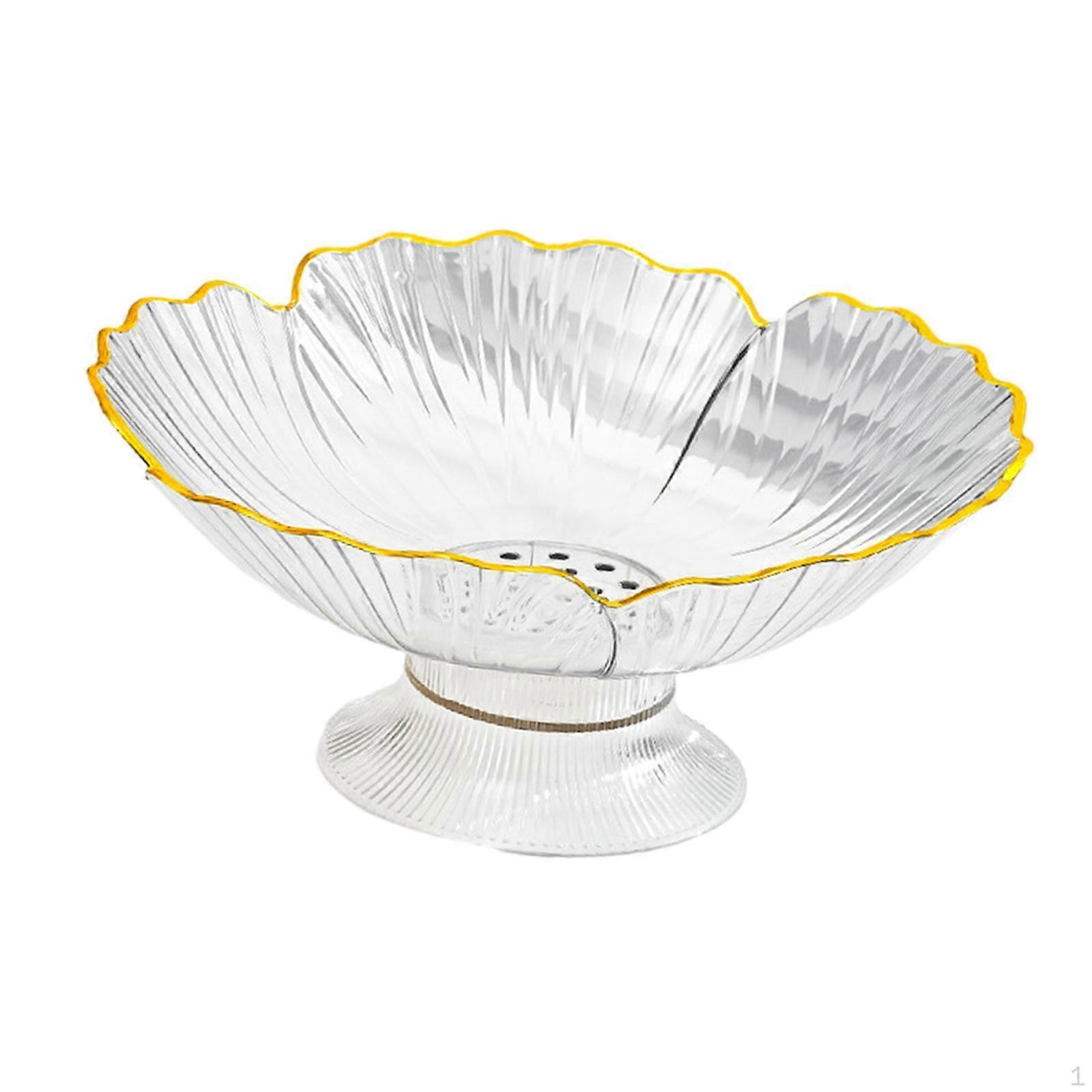 Decorative Fruit Bowl with Draining Holes Holder Table Centerpiece Snacks Tray